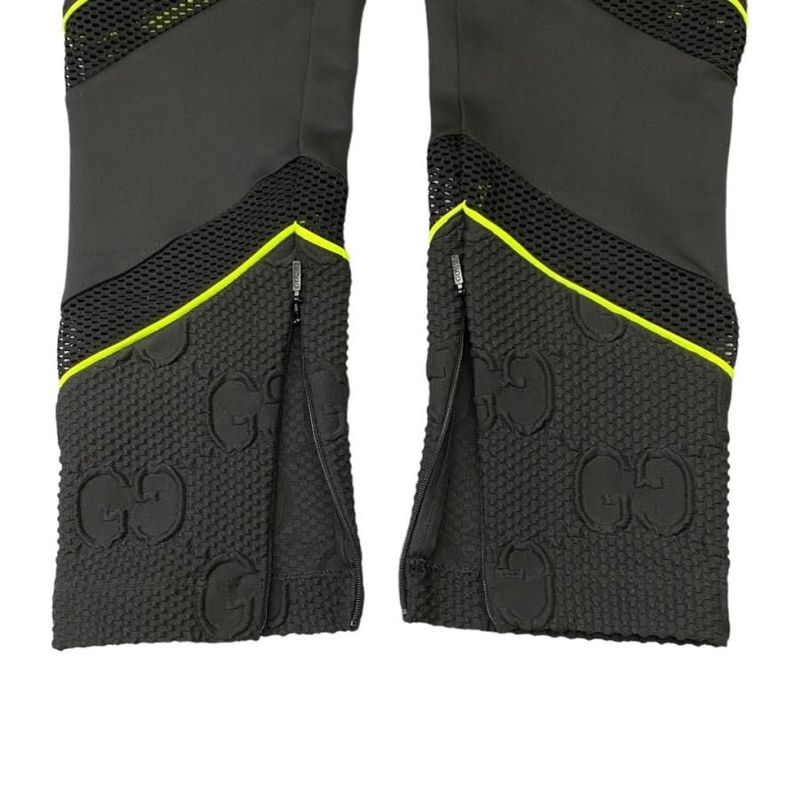 Gucci GG Stretch Jersey S Size Pants M Size 724491 Neon Blen Black Green Top