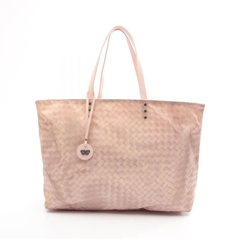 Bottega Veneta Tote Bag Intreccio Illusion Pink Nylon Leather