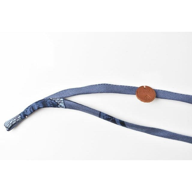 Hermes Choker Bangle Serie Necklace Bracelet Petit H Silk Blue — view 4