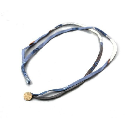 Hermes Choker Bangle Serie Necklace Bracelet Petit H Silk Blue