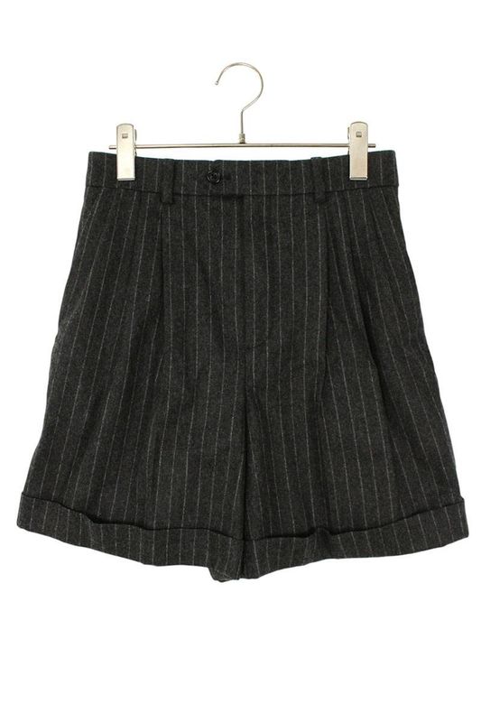 Celine 2p593971c Wool Striped Skater Shorts Women's 36