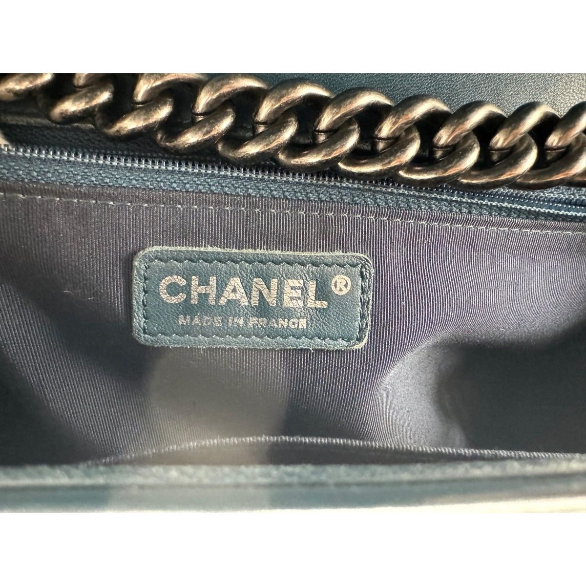 Chanel Shoulder Bag Boy CC Logo Leather with Shield Chain — view 12