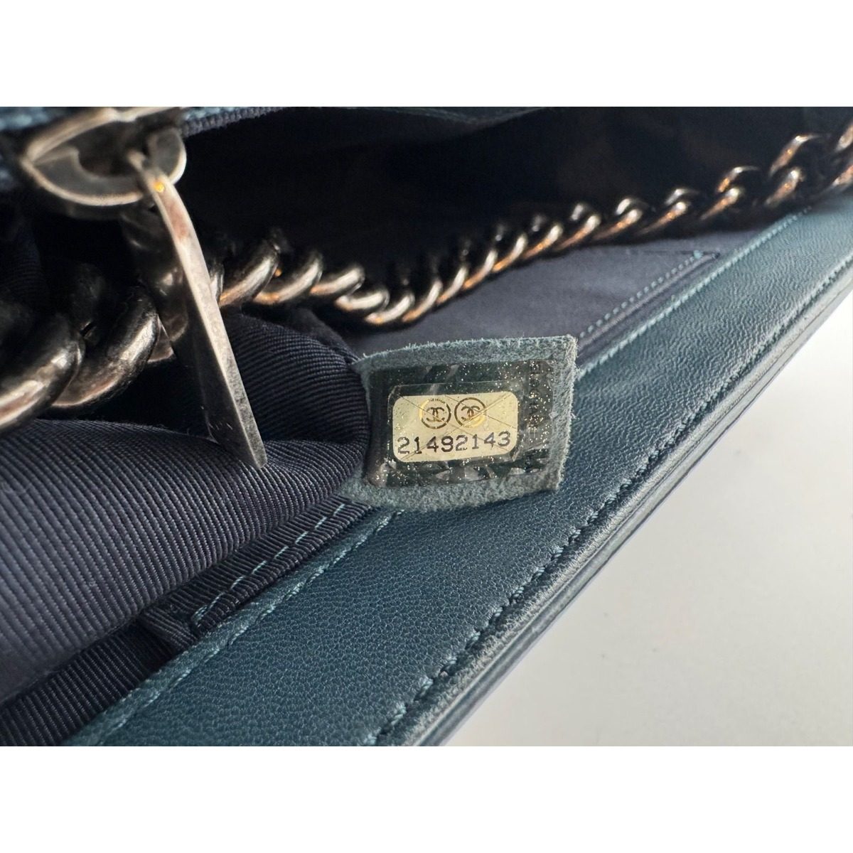 Chanel Shoulder Bag Boy CC Logo Leather with Shield Chain — view 13