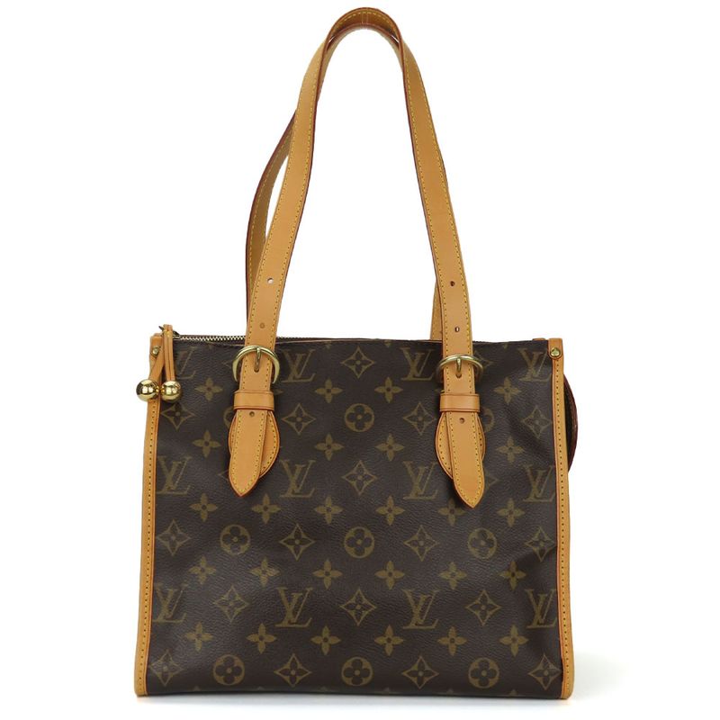 Louis Vuitton Tote Bag Popincourt O M40007 Monogram Nubuck Brown Gold Hardware