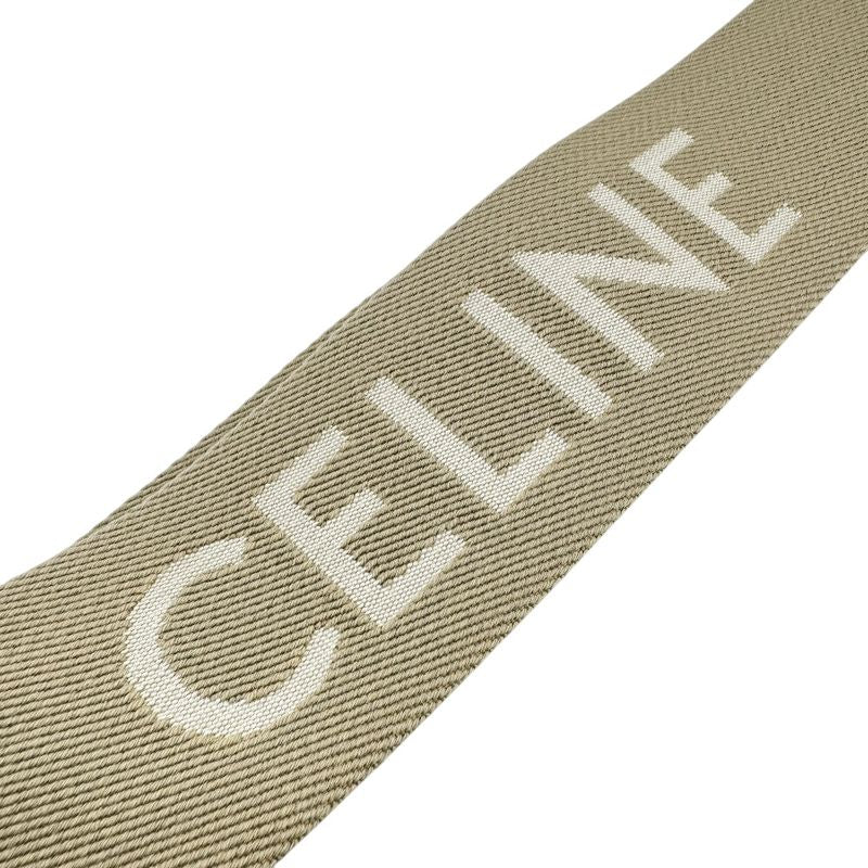 Celine Logo Strap Branded Cell Phone Cell Phone Shoulder Neck Beige Women