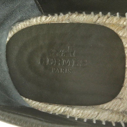 Hermes Trip Leather H Logo Motif Espadrille Moccasin Loafers Khaki 41 Storage