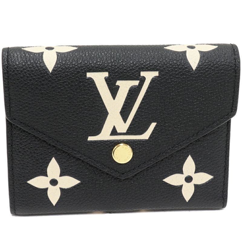 Louis Vuitton Trifold Wallet With Coin Purse Bicolor Monogram Empreinte Black X