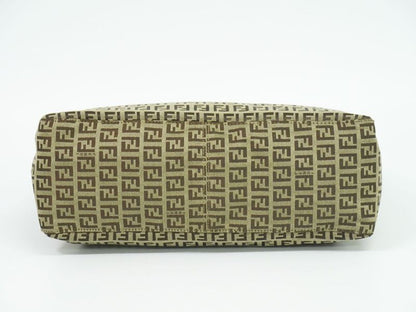 Authentic Fendi Zucchino Tote Handbag Canvas Beige 8bh138 Zucchino Bag Pre-owned