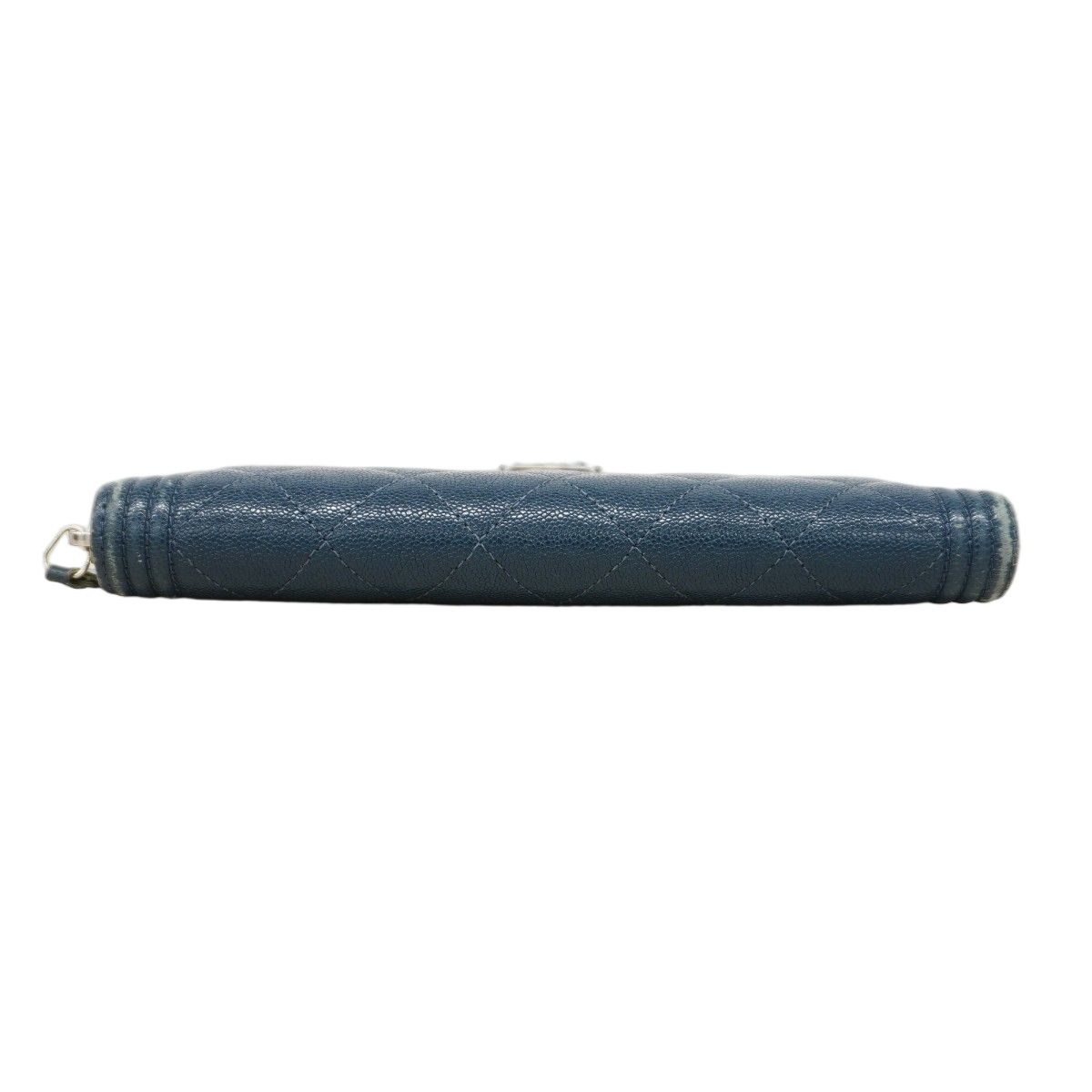 Chanel Wallet Caviar Leather Navy Silver — view 2