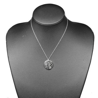 Tiffany & Co Notes Round Tag Silver 925 Ladies 9g Necklace