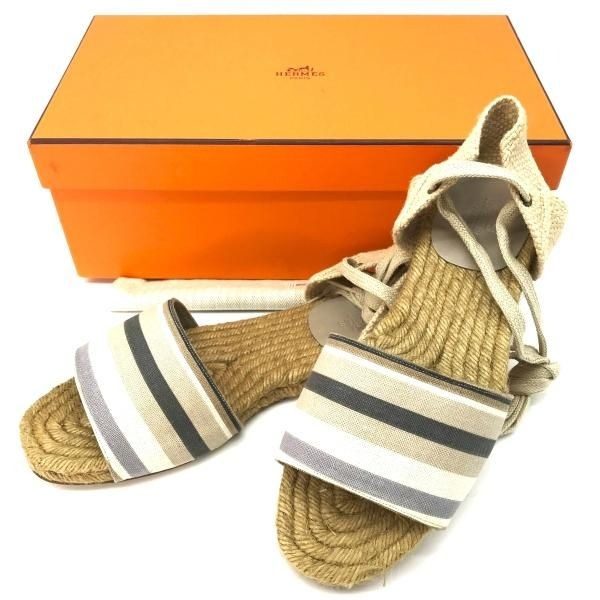 Hermes Espadrille Sandals 39 Blue