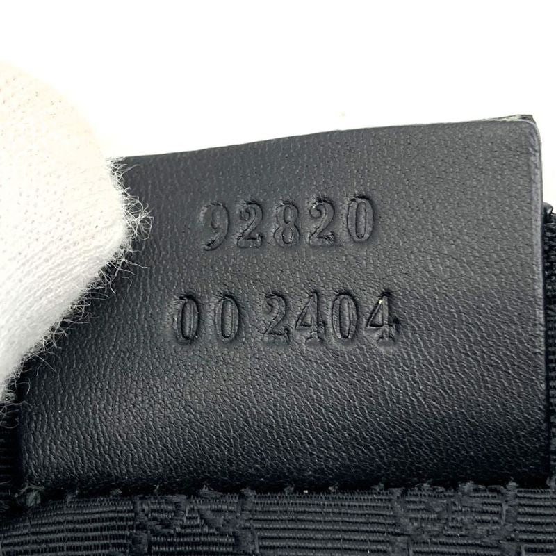 Gucci 92820 Pouch Handbag Black Canvas Sherry Line Women's Men's Fashion