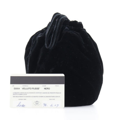 Prada Drawstring Black Velour B8004 Velour NERO Black Women's Pouch