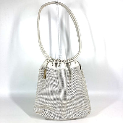 Gucci Shoulder Bag Perforated Mesh Logo 90644 Leather White