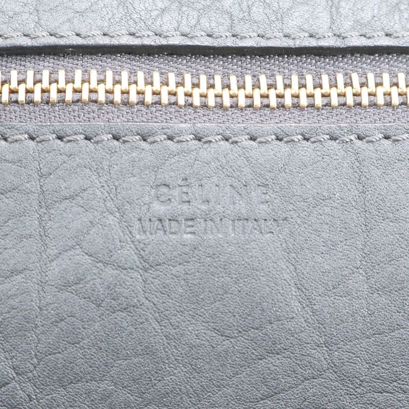 Celine Tie Bag Leather Tote Bag Shoulder Hand Gray Women's ERE Cw53-2