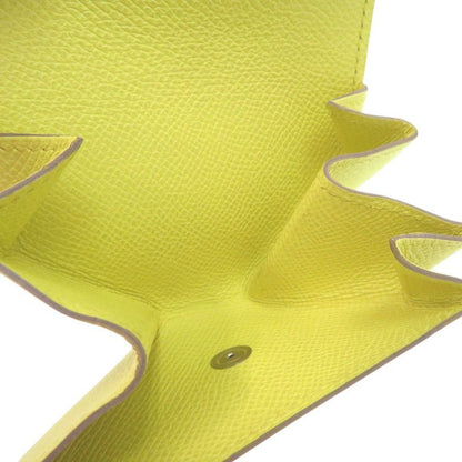 Hermes Le Van Cattle Coin Case Epson Lime Stamped Q Coin Purse 0448 Hermes