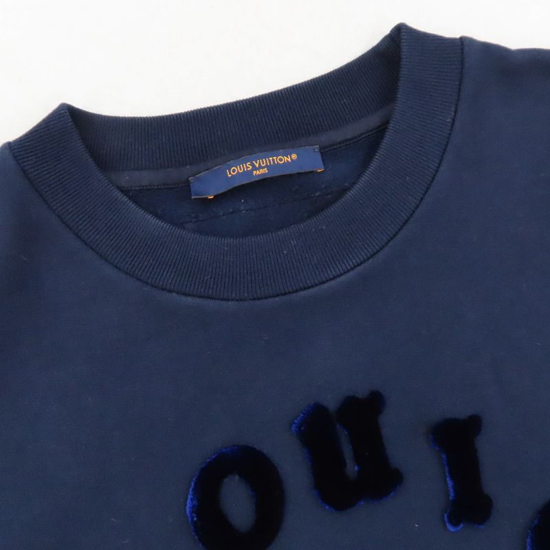Louis Vuitton Taffetaje Logo Sweatshirt Crew-neck XL Navy- Cotton Tops