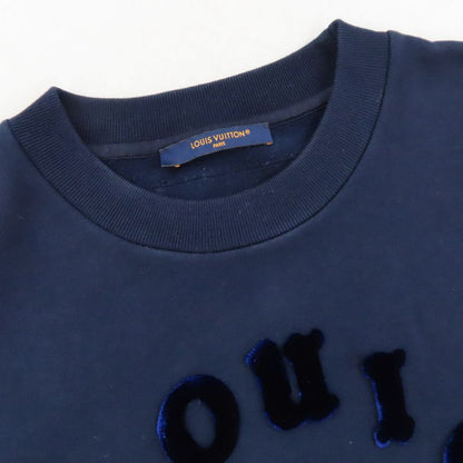 Louis Vuitton Taffetaje Logo Sweatshirt Crew-neck XL Navy- Cotton Tops
