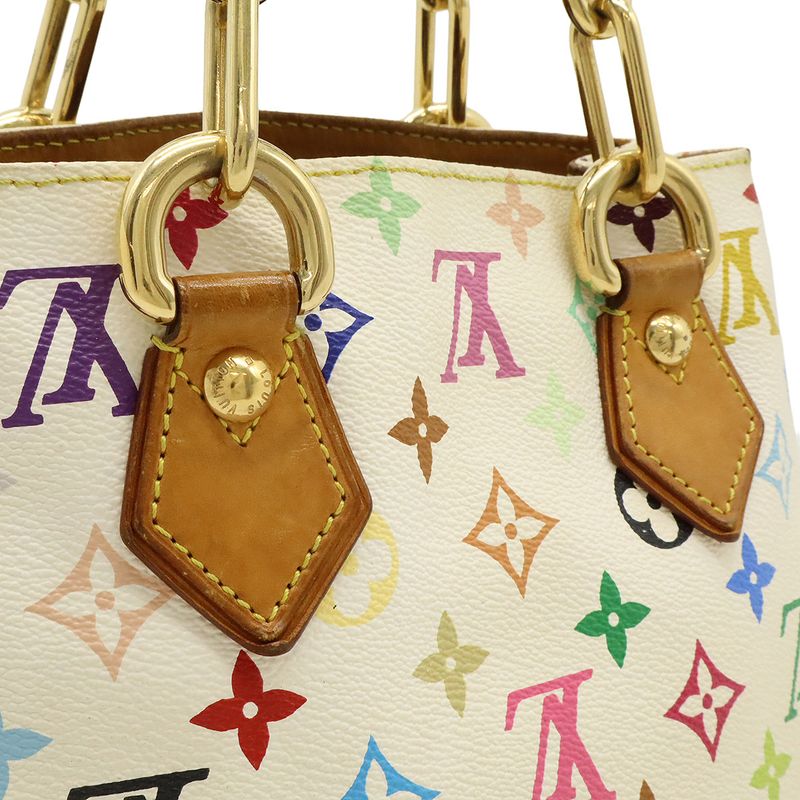 Louis Vuitton Monogram Multicolor Eau De La Handbag Tote Bag Chain Bron White