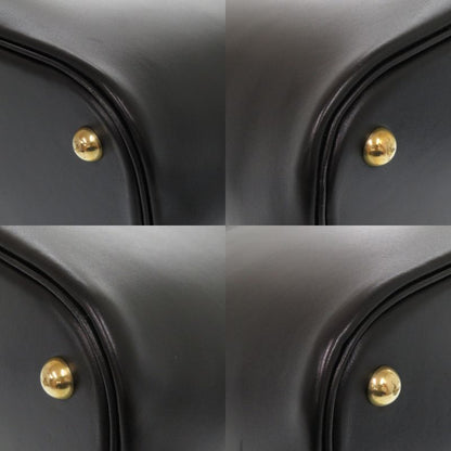 Hermes Bolide 35 Box Calf Black Gold Hardware □C Engraved Handbag Black 1657