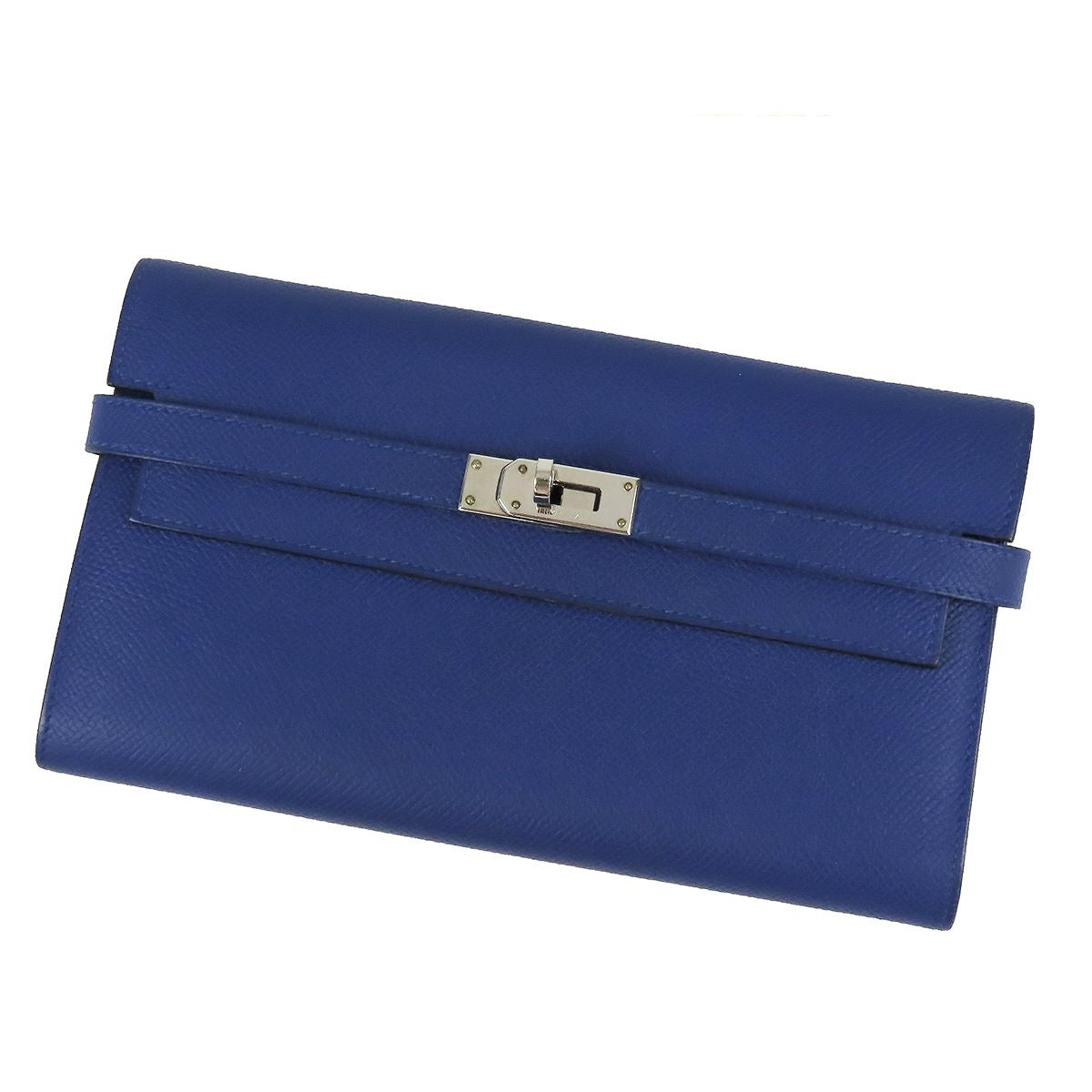 Hermes Kelly Wallet Long Blue Electric Silver Epsom