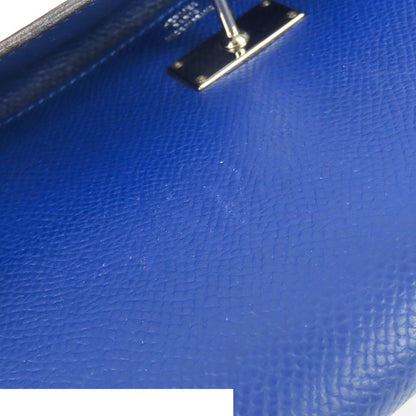 Hermes Kelly Wallet Long Blue Electric Silver Epsom — view 5