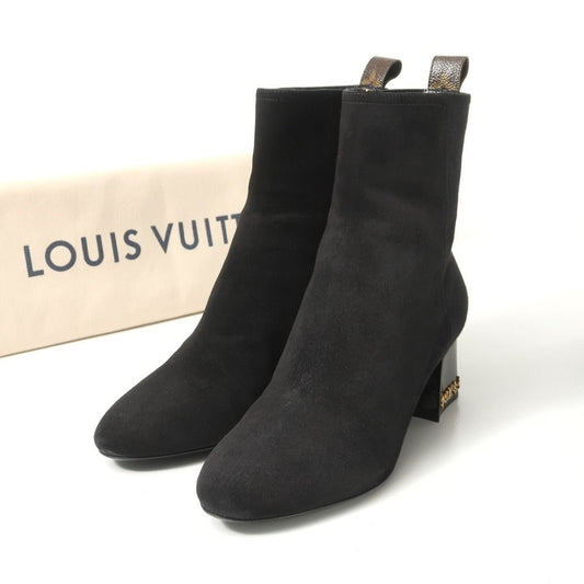 Louis Vuitton Gabi Boots 37.5 Suede Short Shoes Black