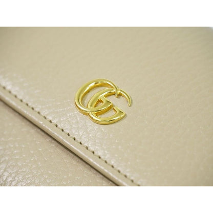 Gucci GG Marmont Long Wallet Leather Beige — view 6