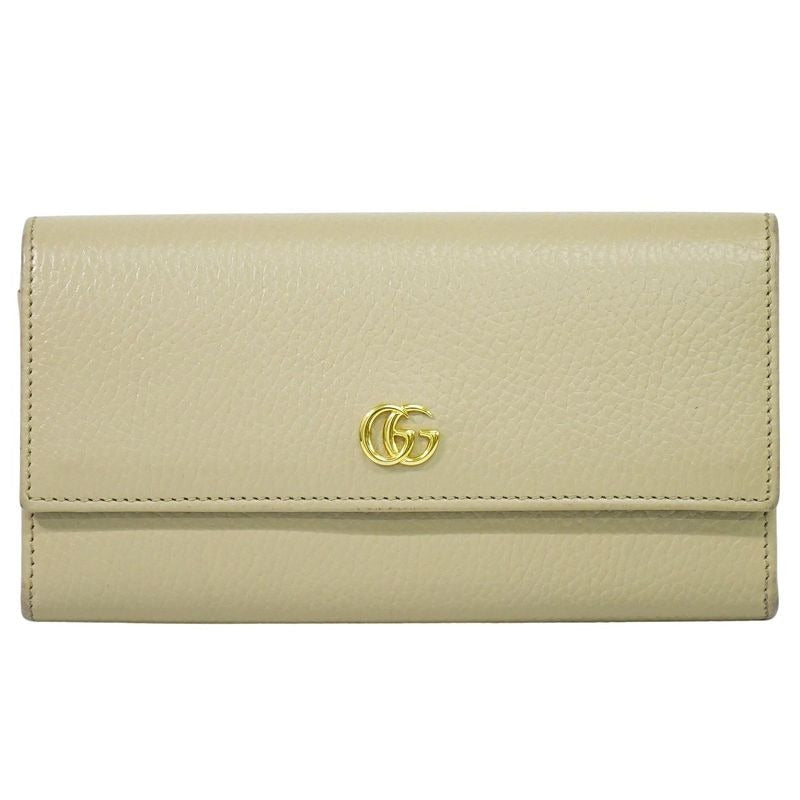 Gucci GG Marmont Long Wallet Leather Beige