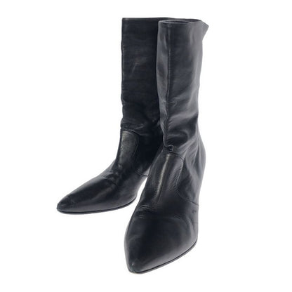 Prada Short Western Heel Boots Black 37 1 2