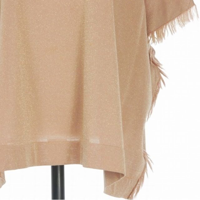 Brunello Cucinelli Fringe Knit Pullover Top L Pink Sweater — view 4