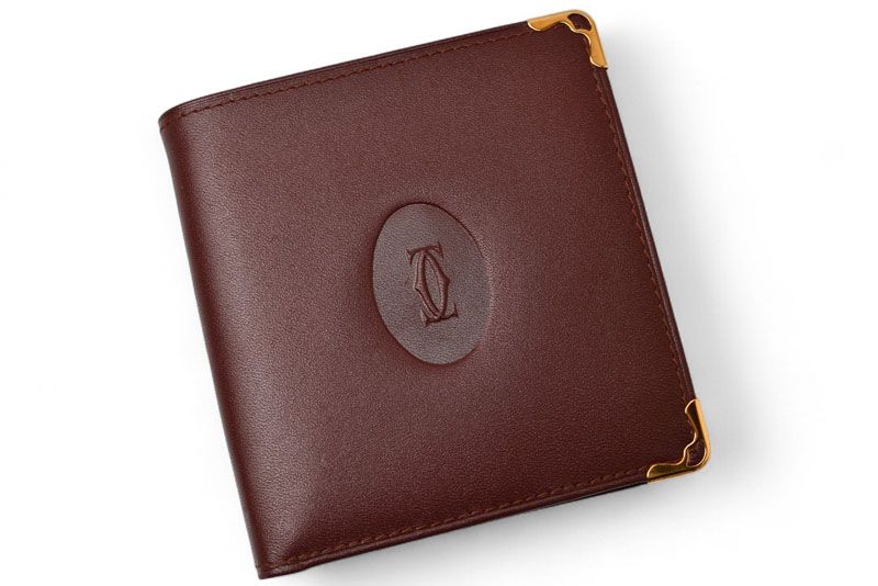 Cartier Unused Fold Wallet Vintage Cartier Men's Must De Cartier Bordeaux