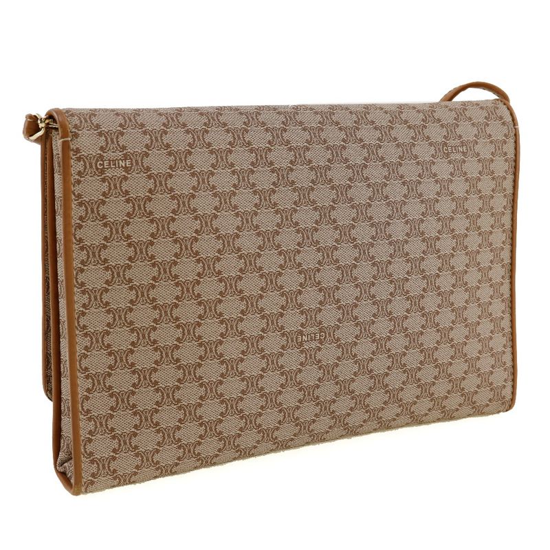 Celine Old Celine Macadam 2WAY Clutch PVC X Leather Beige Ladies Shoulder Bag