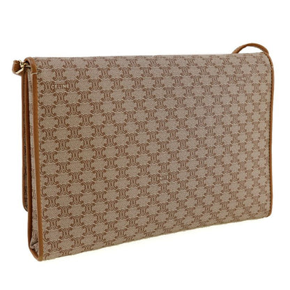 Celine Old Celine Macadam 2WAY Clutch PVC X Leather Beige Ladies Shoulder Bag