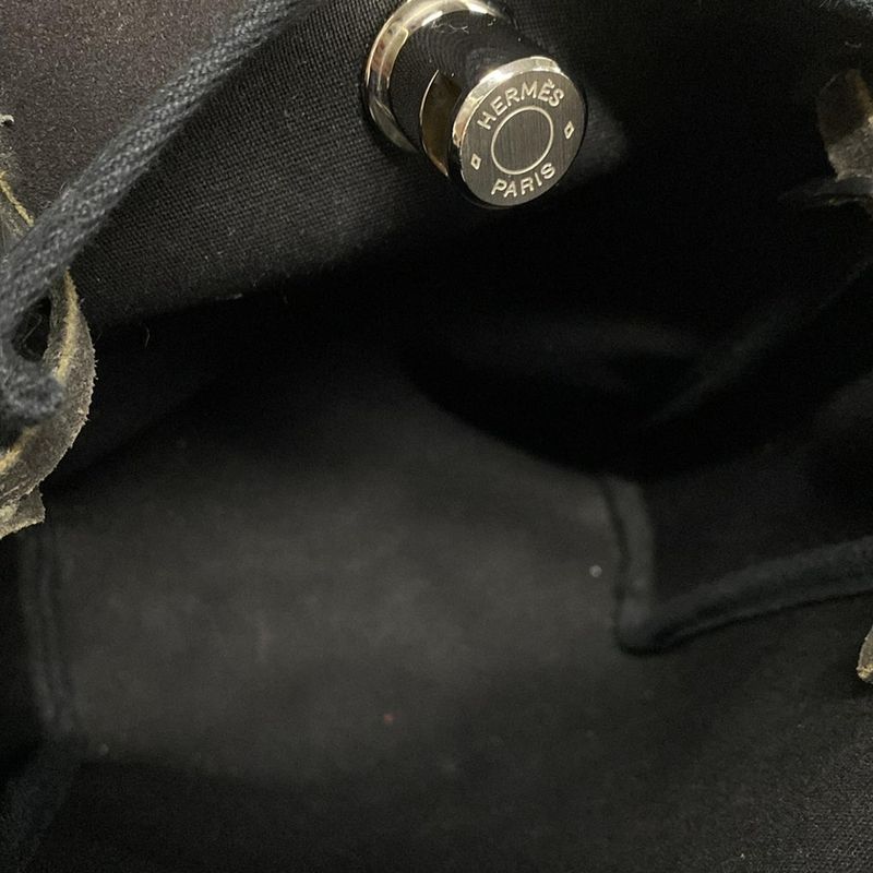 Hermes Shoulder Bag Herbag TPM Black Silver Hardware