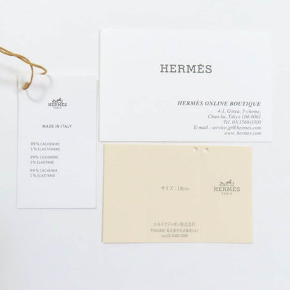 Hermes Haven Cashmere Chateigne Biscuit Chaine D'ancre Knitted Gloves M With