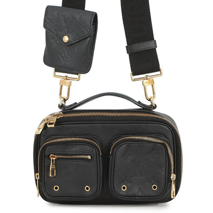 Louis Vuitton Shoulder Bag Monogram Calf Leather Utility Noir Black