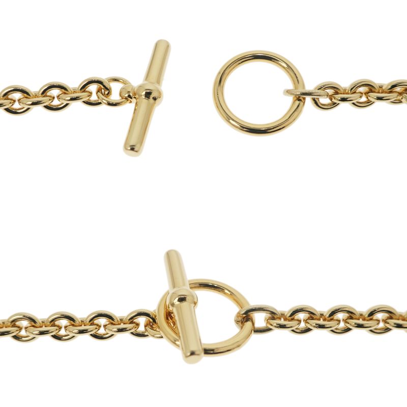 Hermes Medaille Quadrige GM Blanc Gold Hardware Pendant Necklace