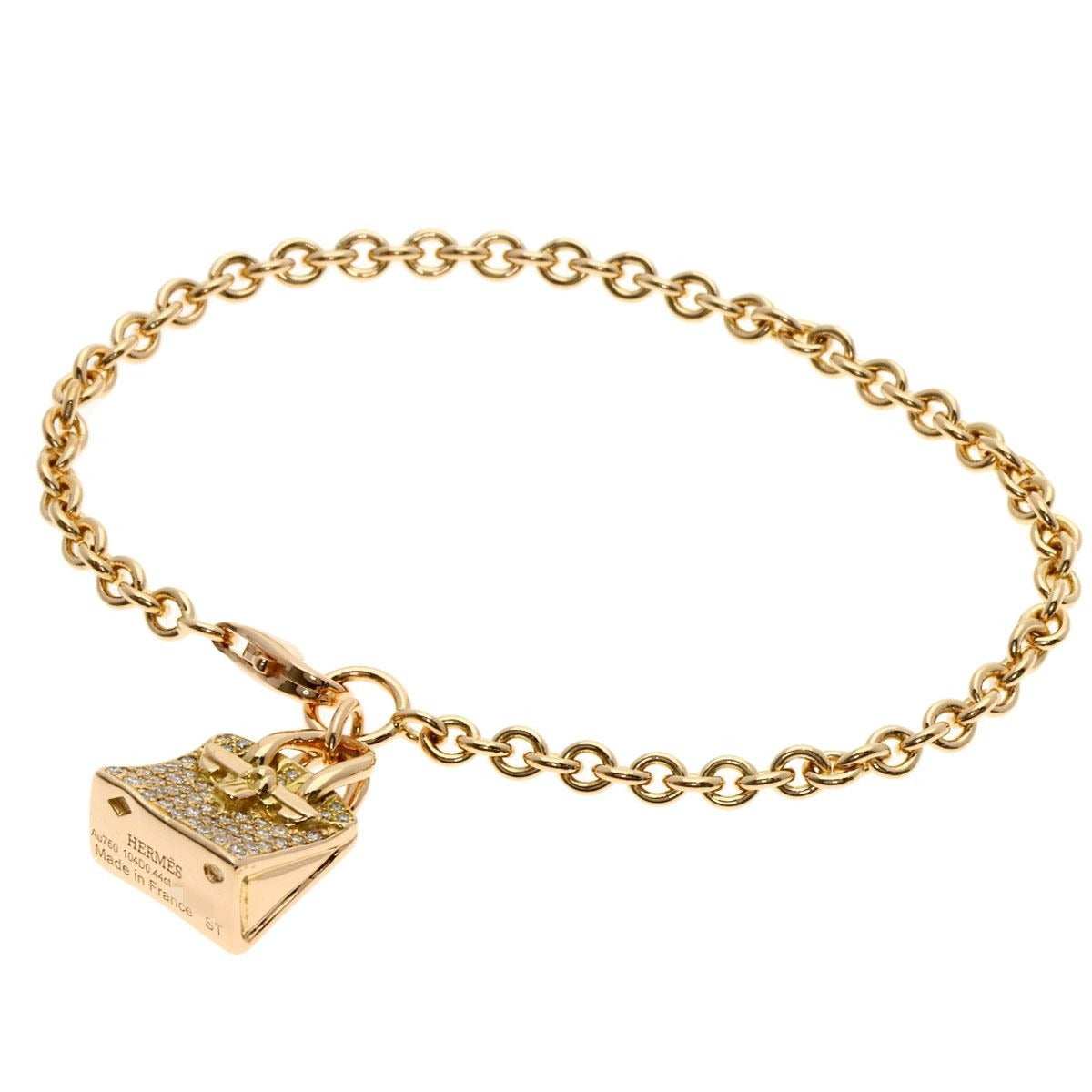 Hermes Amulet Birkin Diamond Bracelet 18K Pink Gold