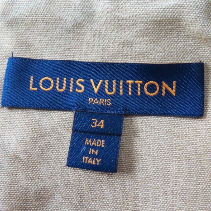 Louis Vuitton 23SS 1ab74i Cotton Washed Denim Cropped Bomber Jacket Beige 34