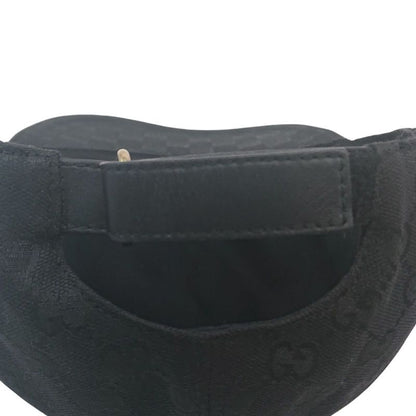 Gucci Cap Hat Sherry Line GG Canvas Black XL 60cm (23.62in)