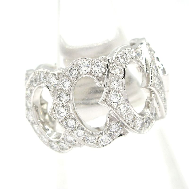 Cartier Ring 51 C De Cartier 18K White Gold X Diamonds Full Diamonds