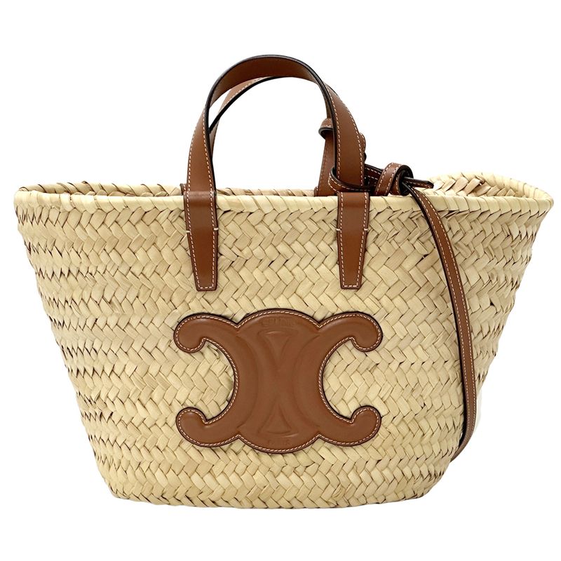Celine Bag Women's Brand Teen Triomphe Handbag Shoulder Bag 2way Raffia Classic