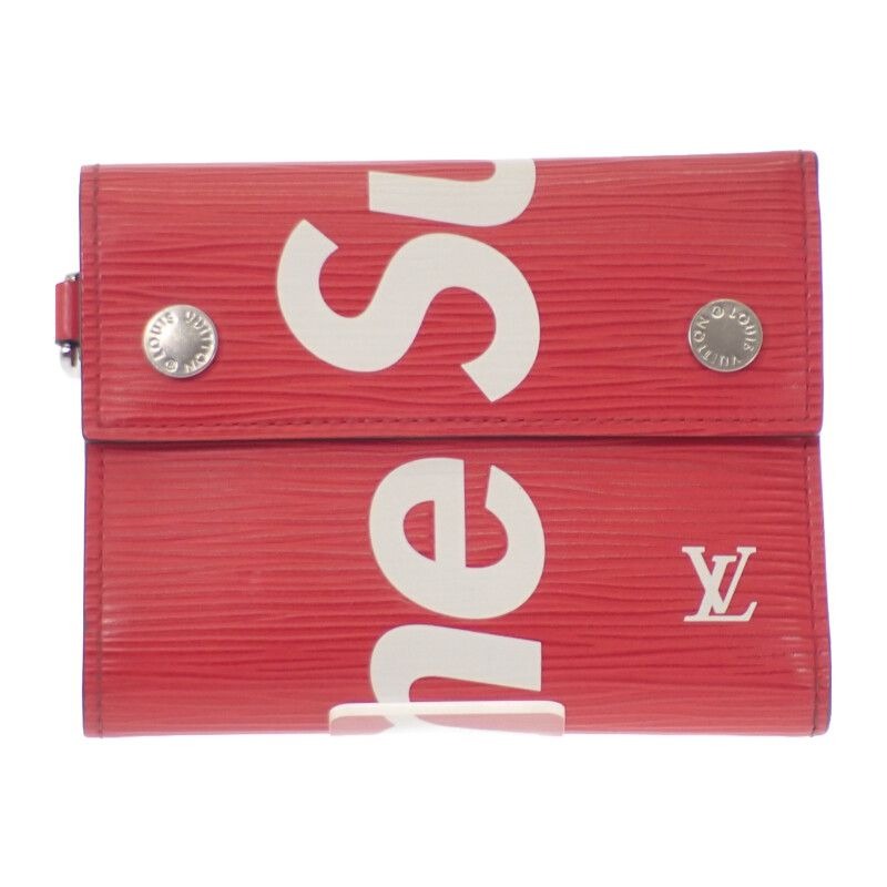 Louis Vuitton Chain Compact Wallet Epi Bifold Red