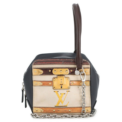 Louis Vuitton Handbag Monogram Trompe L'oeil Square Bag 2-Way Navybeige Brown