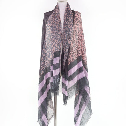 Louis Vuitton Cashmere Silk Logo Animal Border Pattern Large Shawl 182 — view 2
