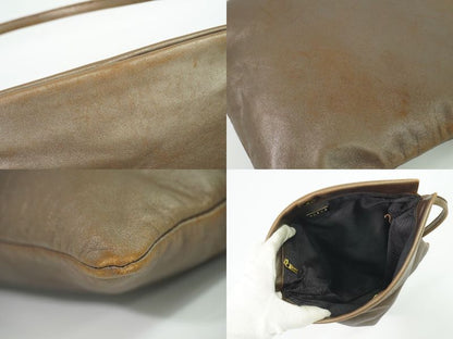 Authentic Loewe Leather Shoulder Bag Brown Bag Pre-owned [follow-up Discount