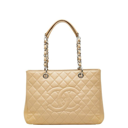 Chanel Quilted Gst Tote Chain Beige