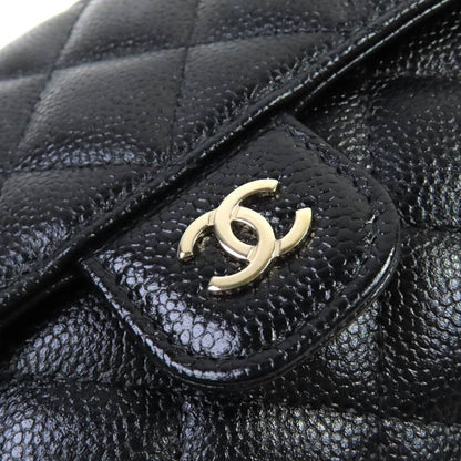 CHANEL Coco Mark Caviar Skin Chain Shoulder Eco Bag Random Serial Black