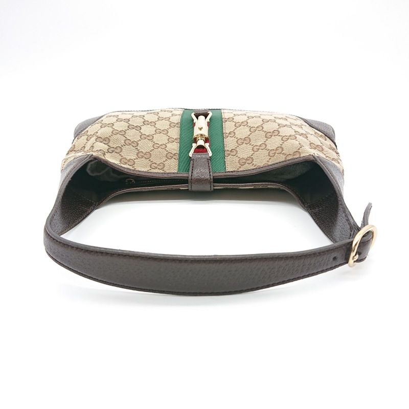 Gucci Hobo New Jackie Sherry Line GG Canvas Handbag Leather Beige Brown